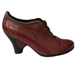Everybody by BZ Moda Red‎ Leather Heeled Booties Art to Wear Comfort Shoes EU 41